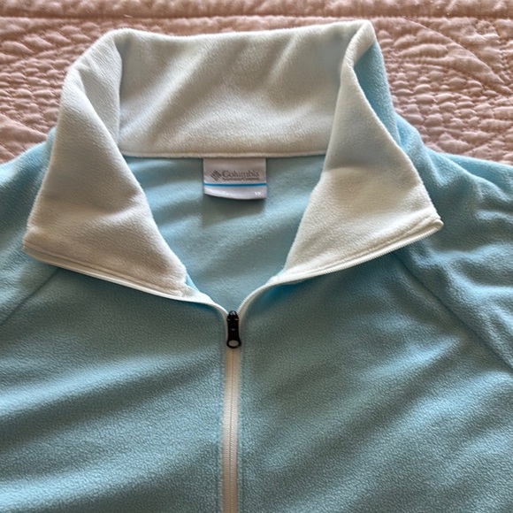 Columbia Sky Blue Light Weight Fleece Pullover 1X - Picture 11 of 14